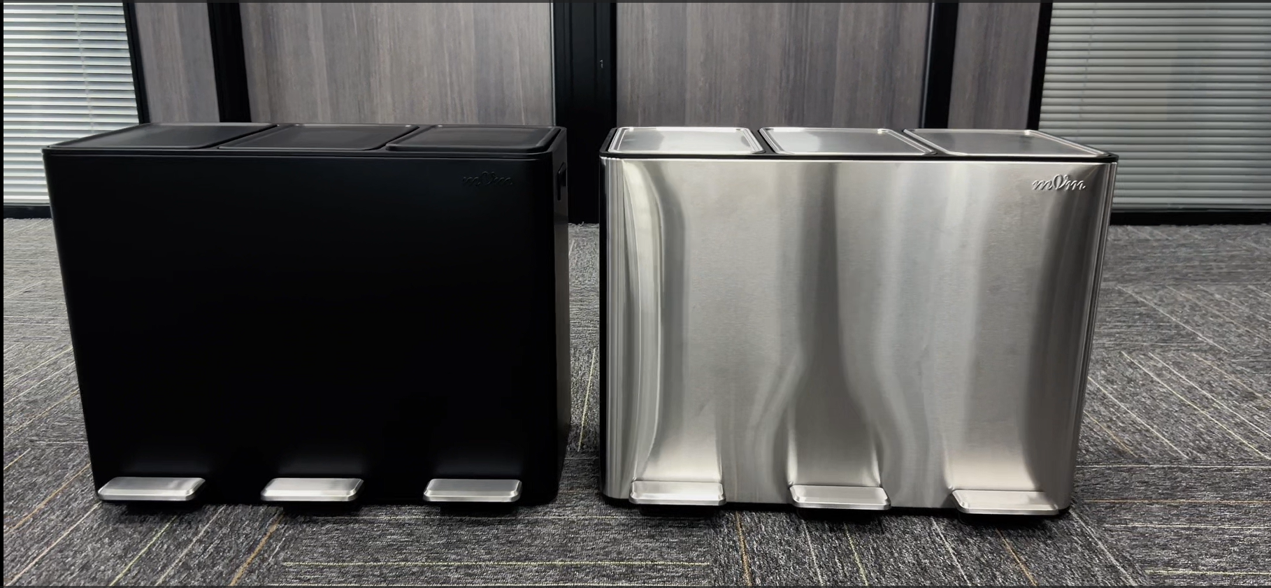 容量が選べるダストボックス15L3分別　新品アウトレット品 Amazon｜mVm ゴミ箱 分別 横型3分別 3×15L ダストボックス 蓋